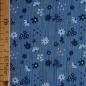 Preview: Musselin Double Gauze blaue weiße Blümchen auf jeansblau